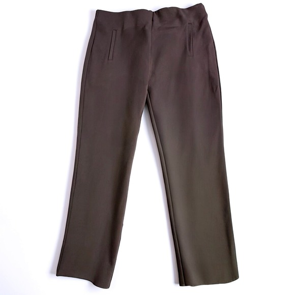 Chico's Pants - Chicos Brown Pull On Straight Leg Tummy Control Pants Size 1 US 8 High Rise